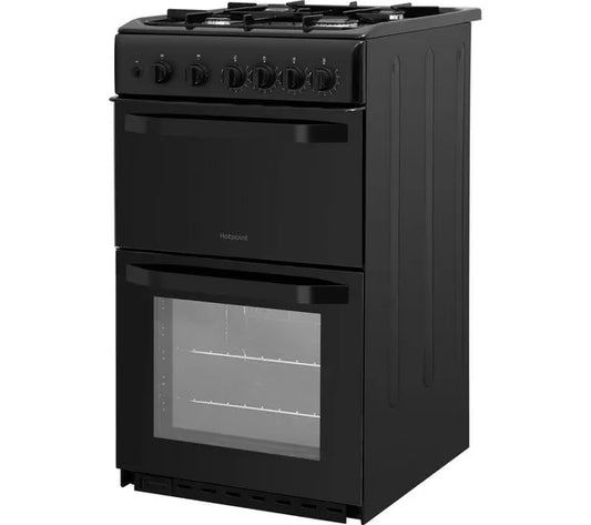 Hotpoint HD5G00KCB/UK Gas Cooker with Separate Grill, Black, A+ Rated