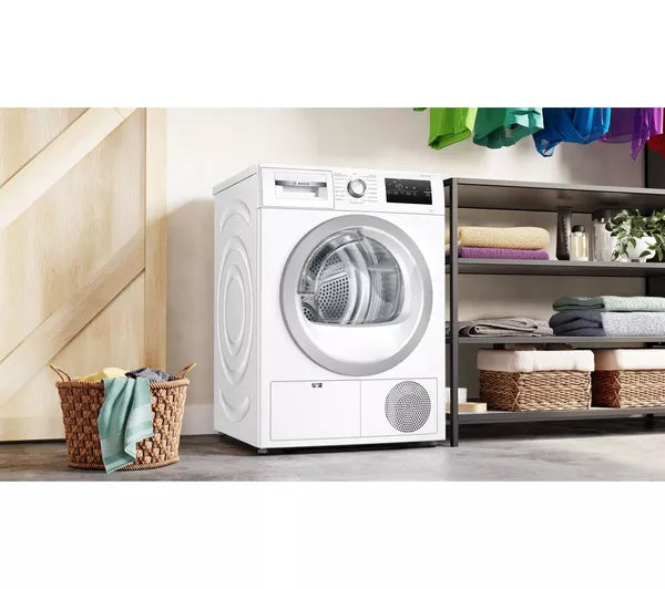 Bosch WTN83203GB Series 4 Condenser Tumble Dryer, 8kg, White, B Rated