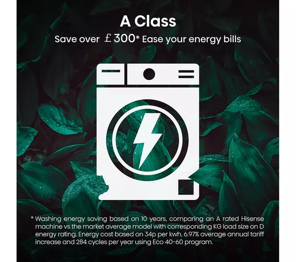 Hisense WF3M841BWI Integrated Washing Machine, 8kg, 1300 Spin, White, A Rated