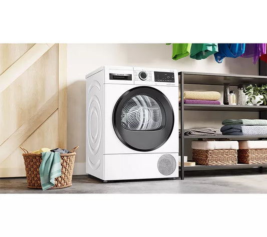 Bosch WQG245A0GB Series 6 Heat Pump Tumble Dryer, 9kg, White, A++ Rated