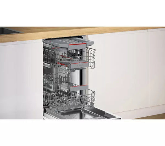 Bosch SPV4EMX25G Series 4 Fully Integrated Slimline Dishwasher, 10 Place Settings, C Rated