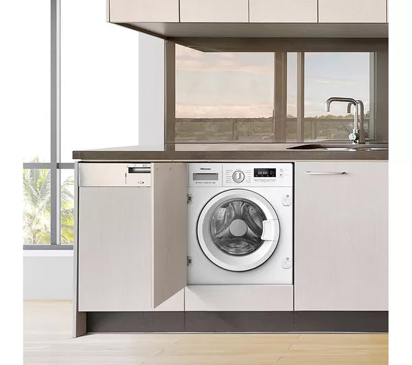 Hisense WD3M841BWI Integrated Washer Dryer, 8kg/6kg, 1400 Spin, White, B Rated