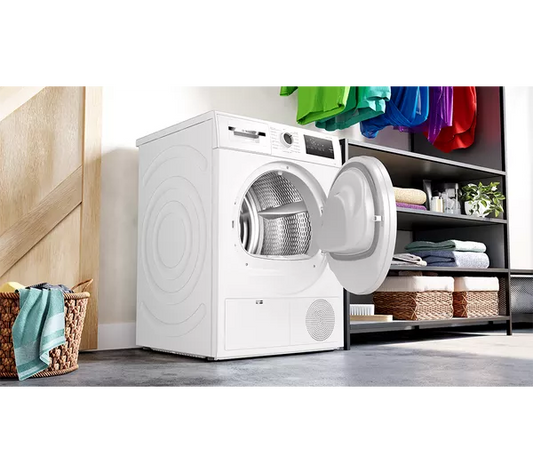 Bosch WTN83202GB Series 4 Condenser Tumble Dryer, 8kg, White, B Rated