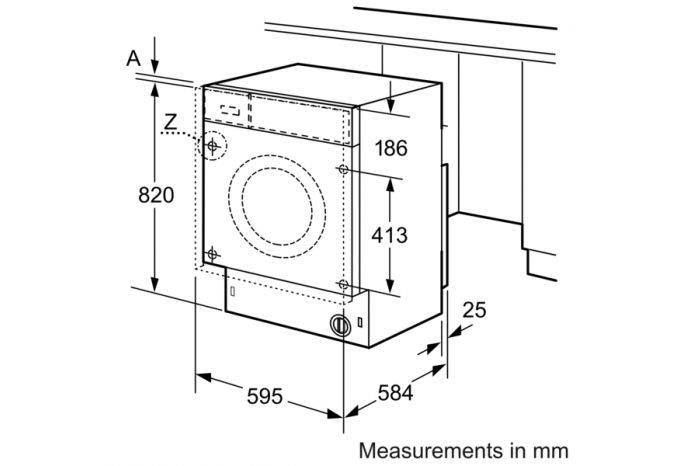 Bosch WKD28543GB Series 6 Integrated Washer Dryer, 7kg/4kg, 1400 Spin, White, E Rated