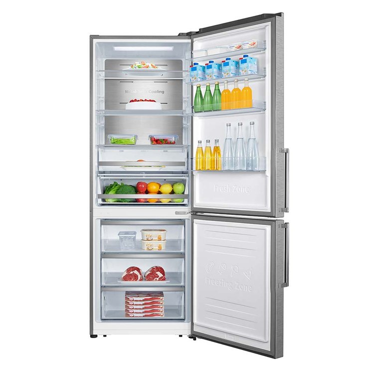 Teknix FFH270X, 495L Fridge Freezer, Total No Frost, 70cm, Brushed Steel