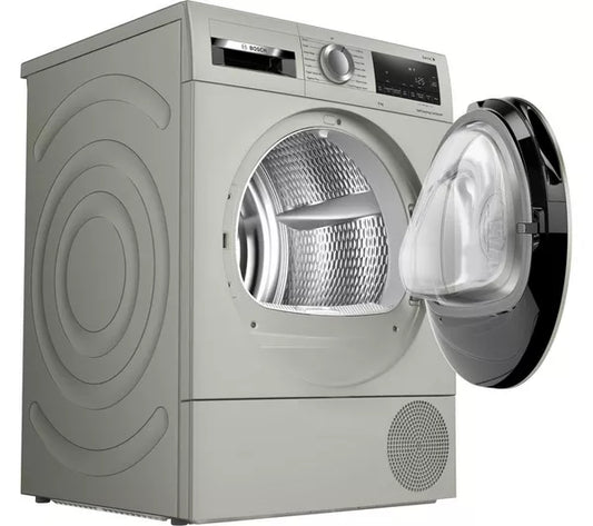 Bosch WQG245S9GB Series 6 Heat Pump Tumble Dryer, 9kg, Silver, A++ Rated