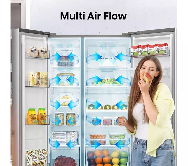 HISENSE PureFlat RS840N4WCE American-Style Smart Fridge Freezer - Stainless Steel