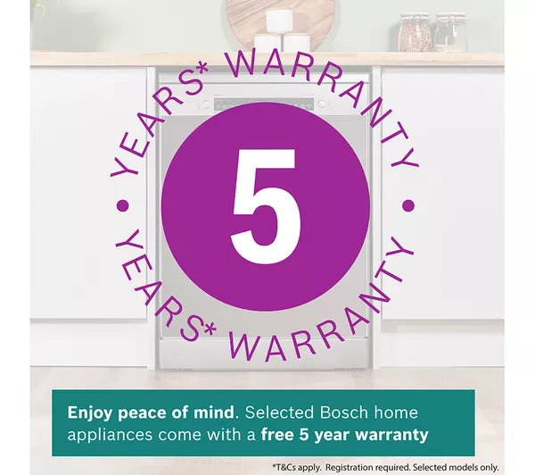 Bosch SMS4EKI06G Series 4 Dishwasher, 13 Place Settings, Silver, B Rated