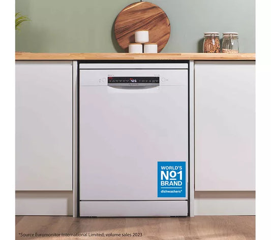 Bosch SMS4EKW06G Series 4 Dishwasher, 13 Place Settings, White, B Rated