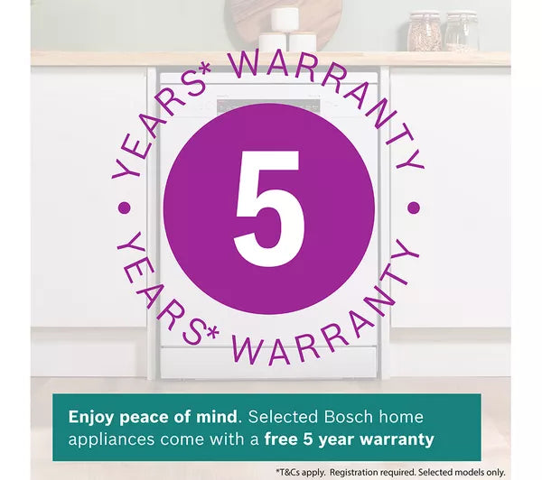 Bosch SMS4EKW06G Series 4 Dishwasher, 13 Place Settings, White, B Rated