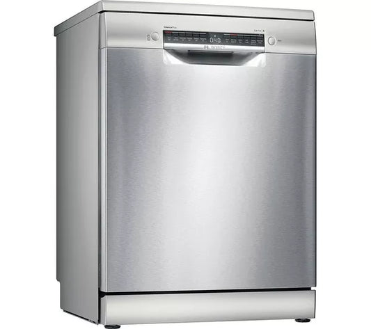 Bosch SMS4EMI06G Series 4 Dishwasher, 14 Place Settings, Silver, B Rated