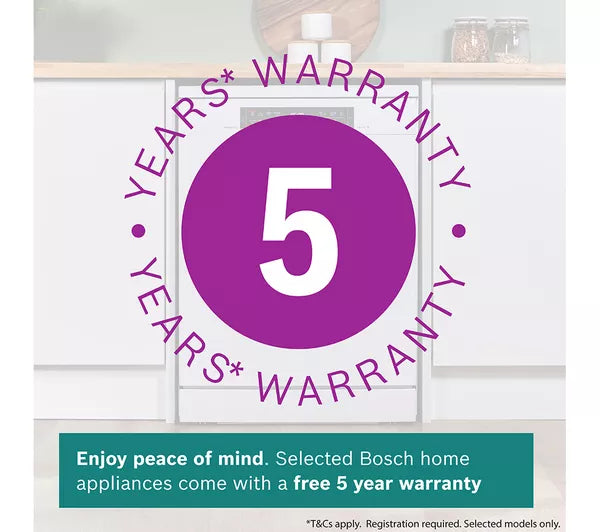 Bosch SMS6TCW01G Series 6 Dishwasher, 14 Place Settings, White, A Rated