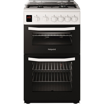 Hotpoint HD5G00CCW/UK Gas Cooker with Separate Grill, White, A+ Rated