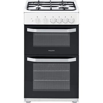 Hotpoint HD5G00KCW/UK Gas Cooker with Separate Grill, White, A+ Rated