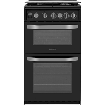 Hotpoint HD5G00CCBK/UK Gas Cooker with Double Oven, Black, A+ Rated