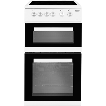 Beko KDVC563AW Ceramic Electric Cooker with Double Oven, White, A Rated