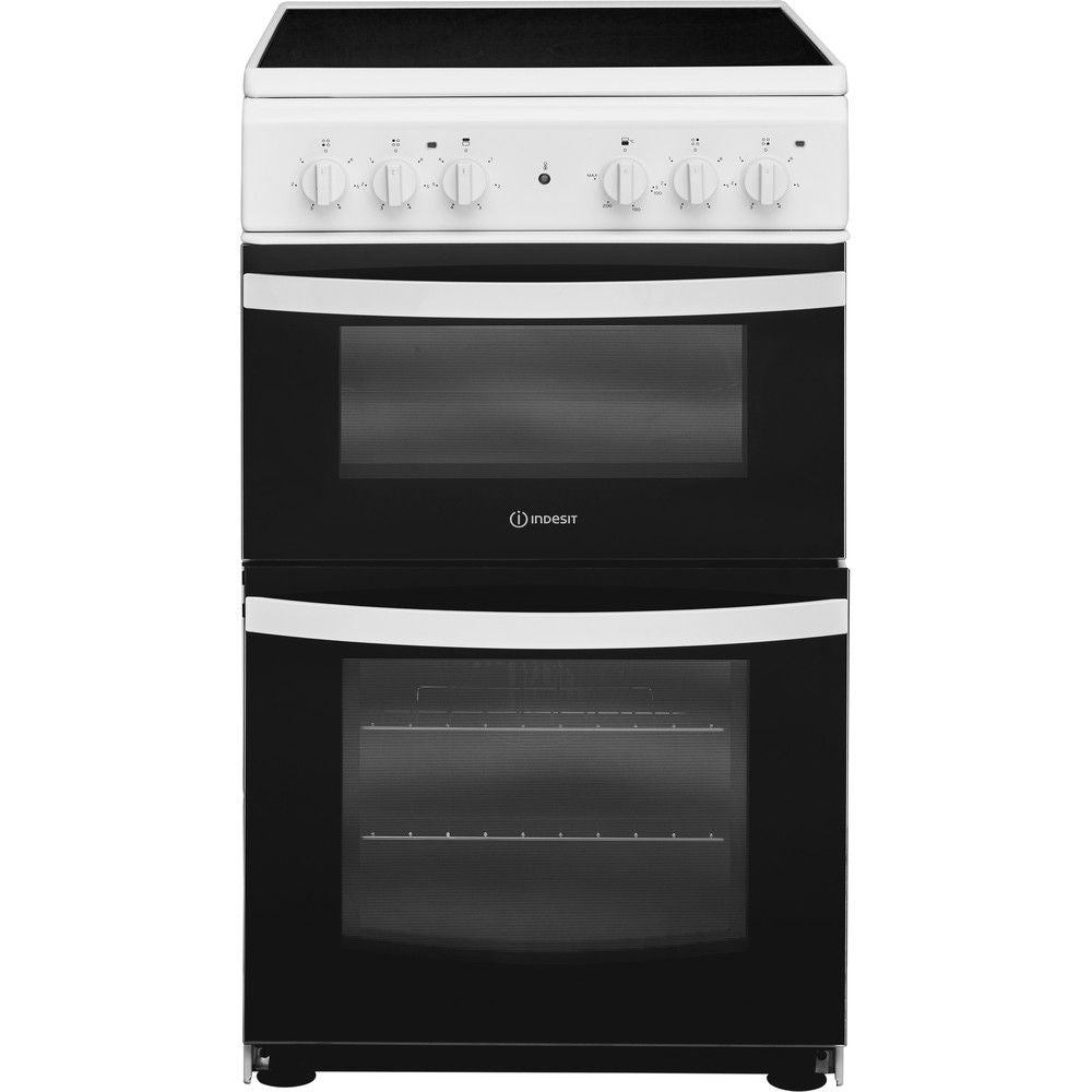 Indesit ID5V92KMW/UK Ceramic Electric Cooker with Separate Grill, White, A Rated