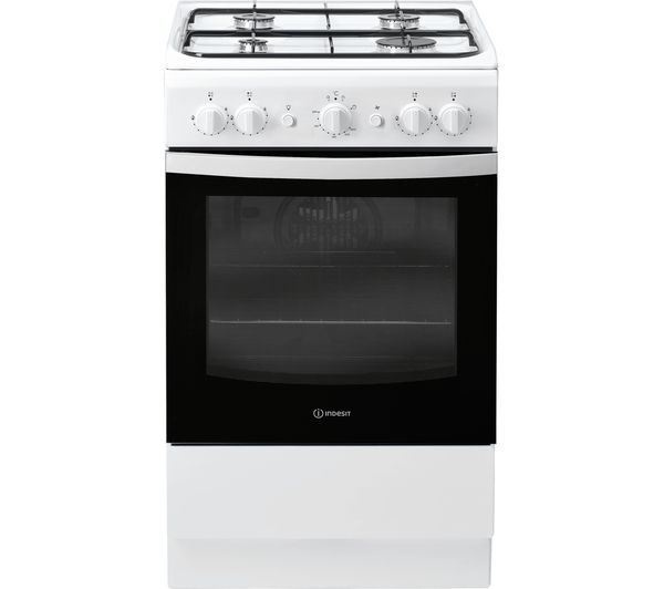 Indesit IS5G1KMW/U Gas Cooker with Single Oven, White, A Rated