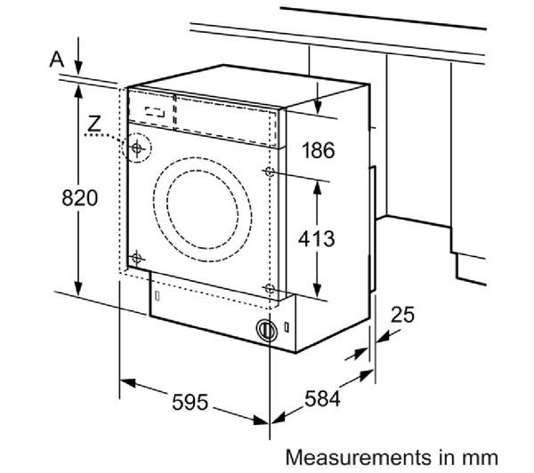 Bosch WKD28352GB Series 4 Integrated Washer Dryer, 7kg/4kg, 1300 Spin, White, E Rated