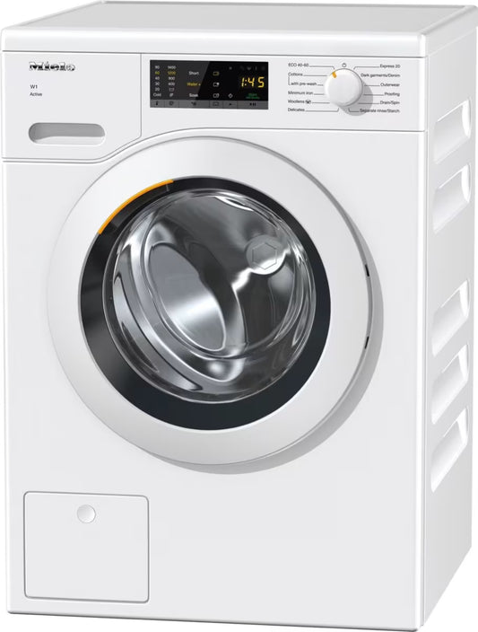 Miele WCA020 WCS Active Freestanding Washing Machine, 7kg Load with 1400rpm Spin - Lotus white - B Rated