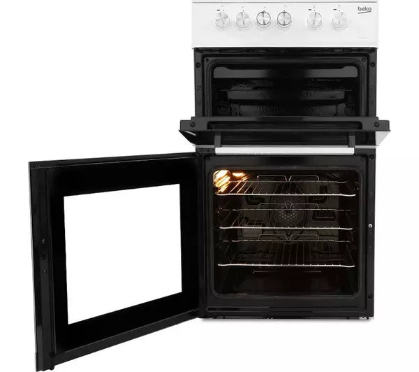 Beko KDVC563AW Ceramic Electric Cooker with Double Oven, White, A Rated