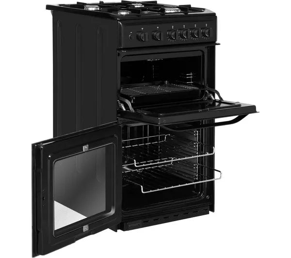 Hotpoint HD5G00KCB/UK Gas Cooker with Separate Grill, Black, A+ Rated