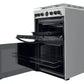 Indesit ID67G0MCX/UK Gas Cooker with Double Oven, Silver, A+ Rated