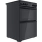Indesit ID67V9KMB/UK Ceramic Electric Cooker with Double Oven, Black, A Rated