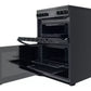Indesit ID67V9KMB/UK Ceramic Electric Cooker with Double Oven, Black, A Rated