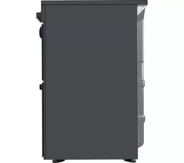 Indesit ID67V9KMB/UK Ceramic Electric Cooker with Double Oven, Black, A Rated