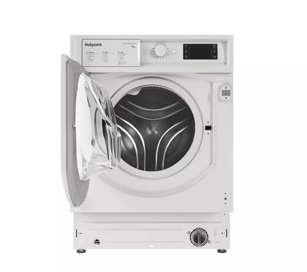 Hotpoint BIWMHG91485UK Integrated Washing Machine, 8kg, 1400 Spin, White, B Rated