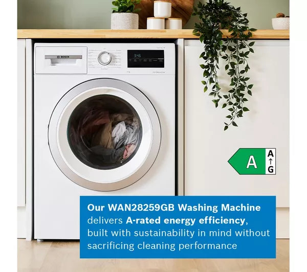Bosch WAN28259GB Series 4 Washing Machine, 9kg, 1400 Spin, White, A Rated
