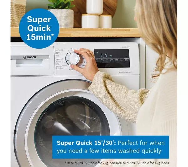 Bosch WAN28259GB Series 4 Washing Machine, 9kg, 1400 Spin, White, A Rated