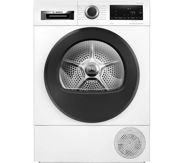 Bosch WQG245A0GB Series 6 Heat Pump Tumble Dryer, 9kg, White, A++ Rated