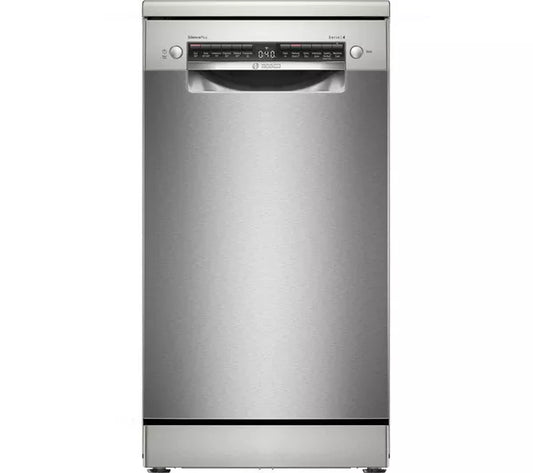 Bosch SPS4HMI49G Series 4 Slimline Dishwasher, 10 Place Settings, Silver, E Rated