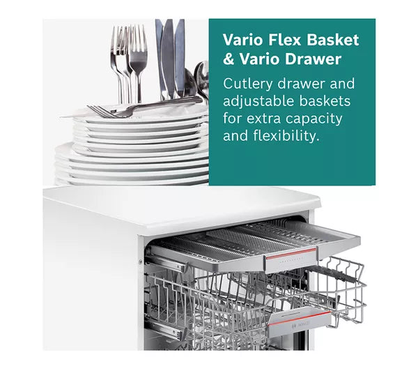 Bosch SPV4EMX25G Series 4 Fully Integrated Slimline Dishwasher, 10 Place Settings, C Rated