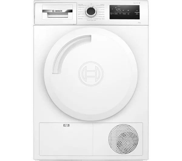 Bosch WTN83202GB Series 4 Condenser Tumble Dryer, 8kg, White, B Rated
