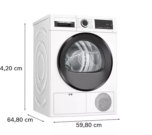 Bosch WPG23108GB Series 6 Condenser Tumble Dryer, 8kg, White, B Rated