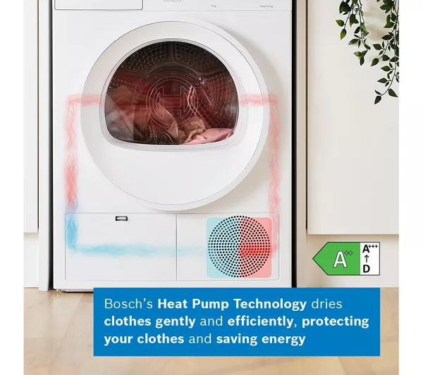 Bosch WTH85225GB Series 4 Heat Pump Tumble Dryer, 8kg, White, A++ Rated