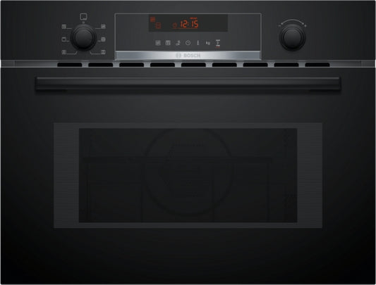 Bosch Series 4 Built-In Compact Microwave with Hot Air 60x45cm - Black