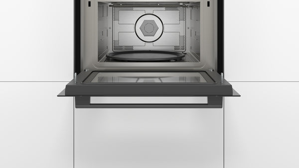 Bosch Series 4 Built-In Compact Microwave with Hot Air 60x45cm - Black