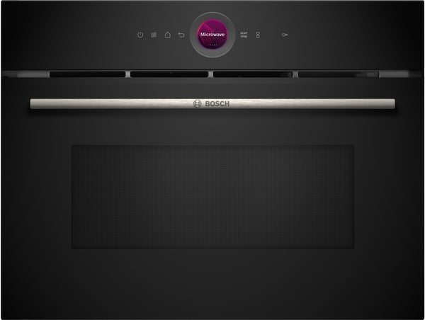 Bosch Series 8 Built-In Compact Microwave 60x45cm - Black