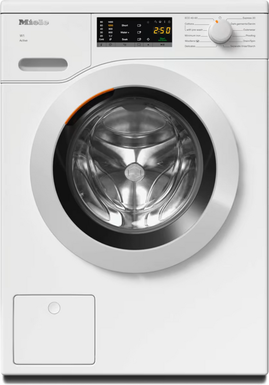 Miele WCA020 WCS Active Freestanding Washing Machine, 7kg Load with 1400rpm Spin - Lotus white - B Rated