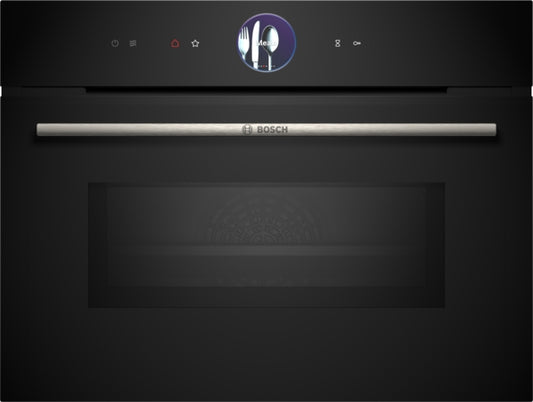 Bosch Series 8 Built-In Compact Oven with Microwave 60x45cm - Black (4D Hotair)