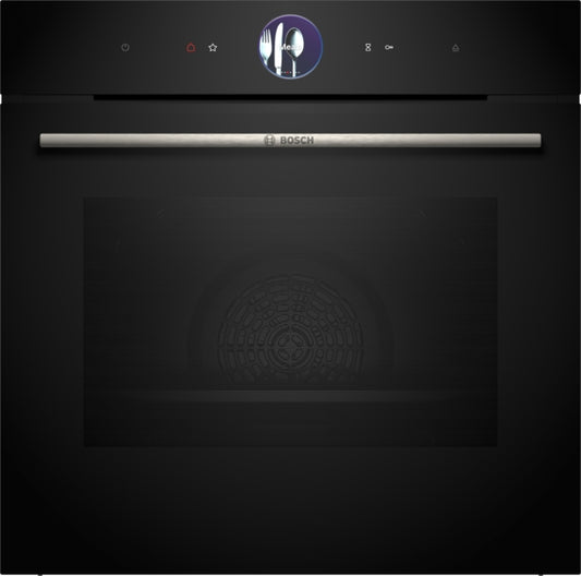 Bosch Series 8 Built-In Electric Single Oven with Steam & Air Fry - Black - A+ Rated