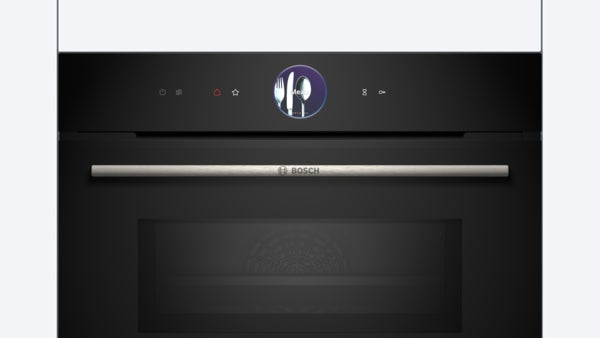Bosch Series 8 Built-In Compact Oven with Microwave 60x45cm - Black (4D Hotair)