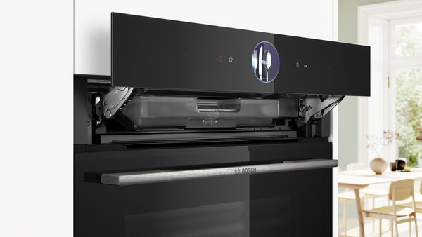 Bosch Series 8 Built-In Electric Single Oven with Steam & Air Fry - Black - A+ Rated