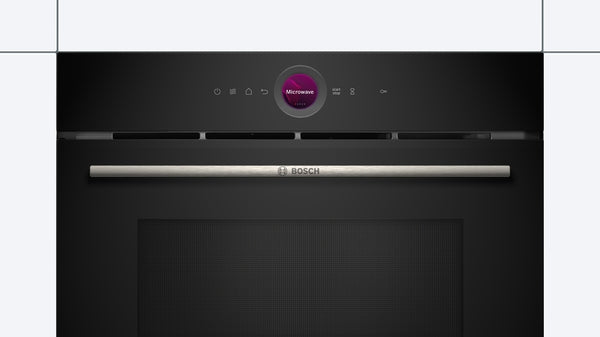 Bosch Series 8 Built-In Compact Microwave 60x45cm - Black