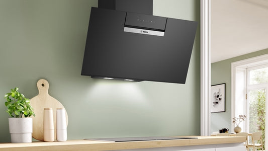 Bosch Series 4 Wall-Mounted Angled Glass Cooker Hood 80cm - Black