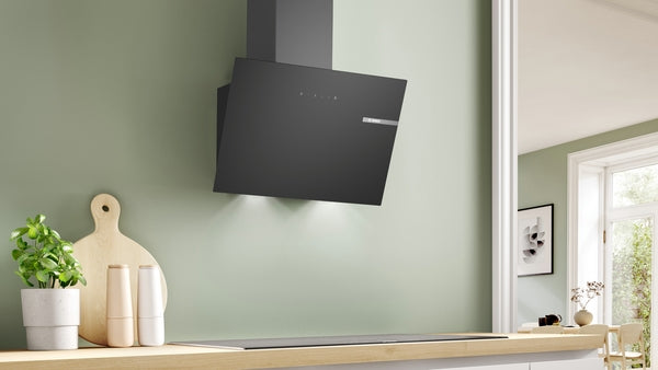 Bosch Series 2 Wall-Mounted Angled Glass Cooker Hood 60cm - Black